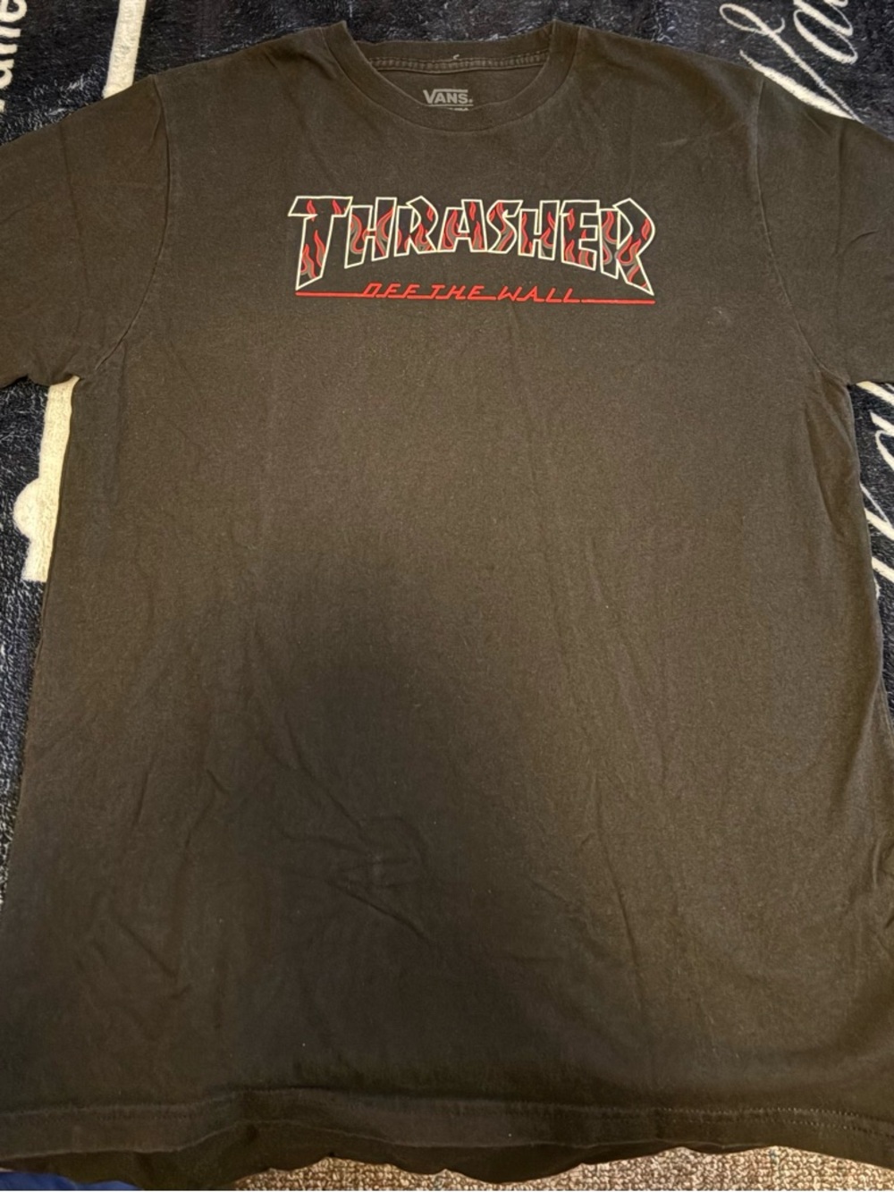 Vans Black Thrasher 'Off The Wall' Graphic Tee